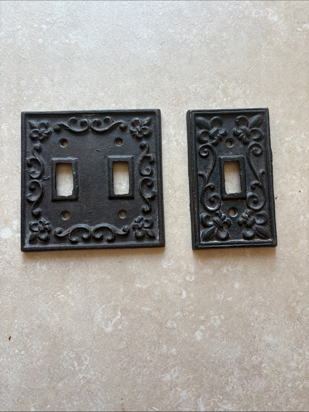 Decorative Black Cast Iron Floral Toggle Switch Plate Covers
